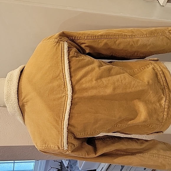 Tan Corduroy Sherpa-Lined Jacket - Picture 4 of 8